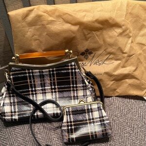 Patricia Nash Plaid Handbag and Coin Purse Set